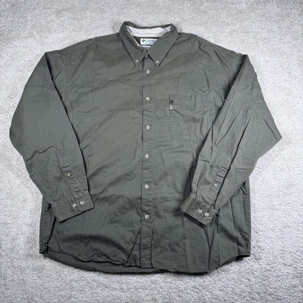 Columbia Men's Button‎ Down XXL Green Outdoor Thick